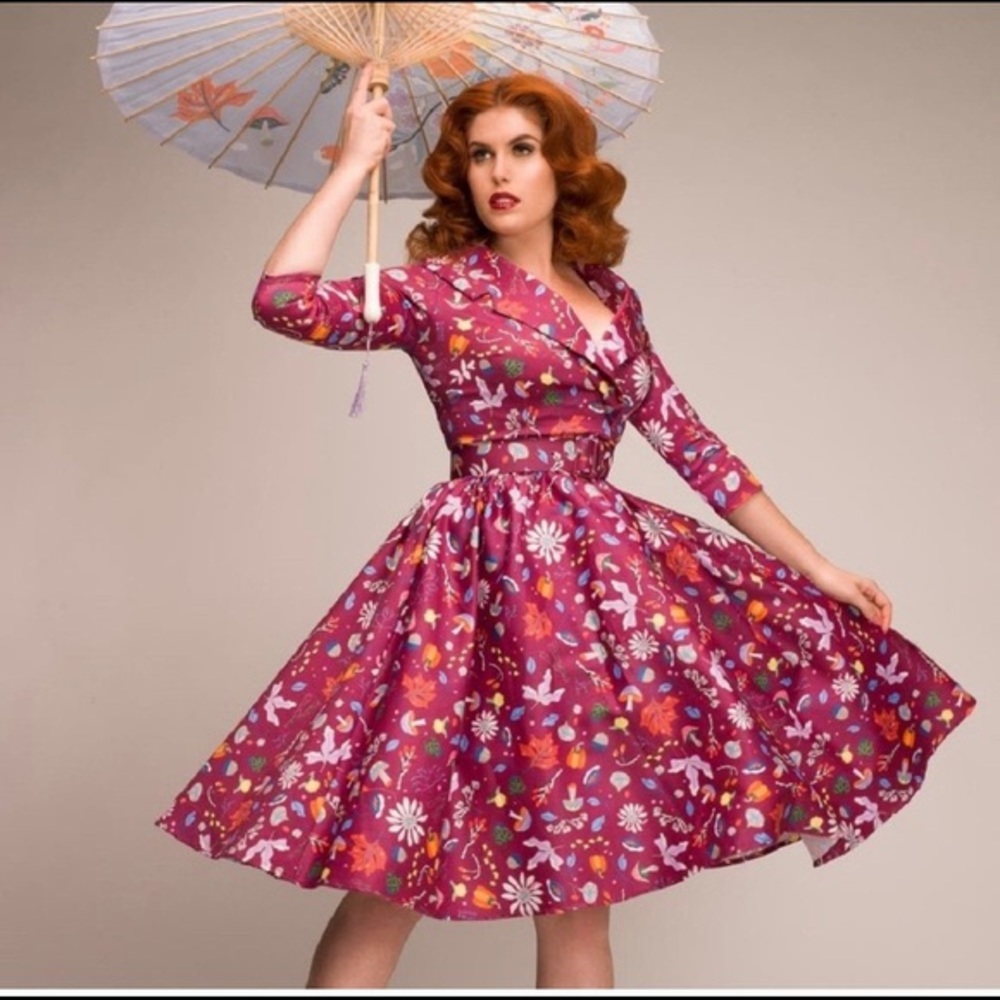 Pinup Girl Clothing Dapper Day Fall Dress Sz M
